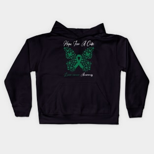 Hope For A Cure Butterfly Gift 3 Liver cancer Kids Hoodie